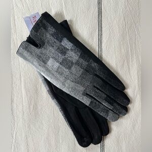 Black and Gray Women's Gloves